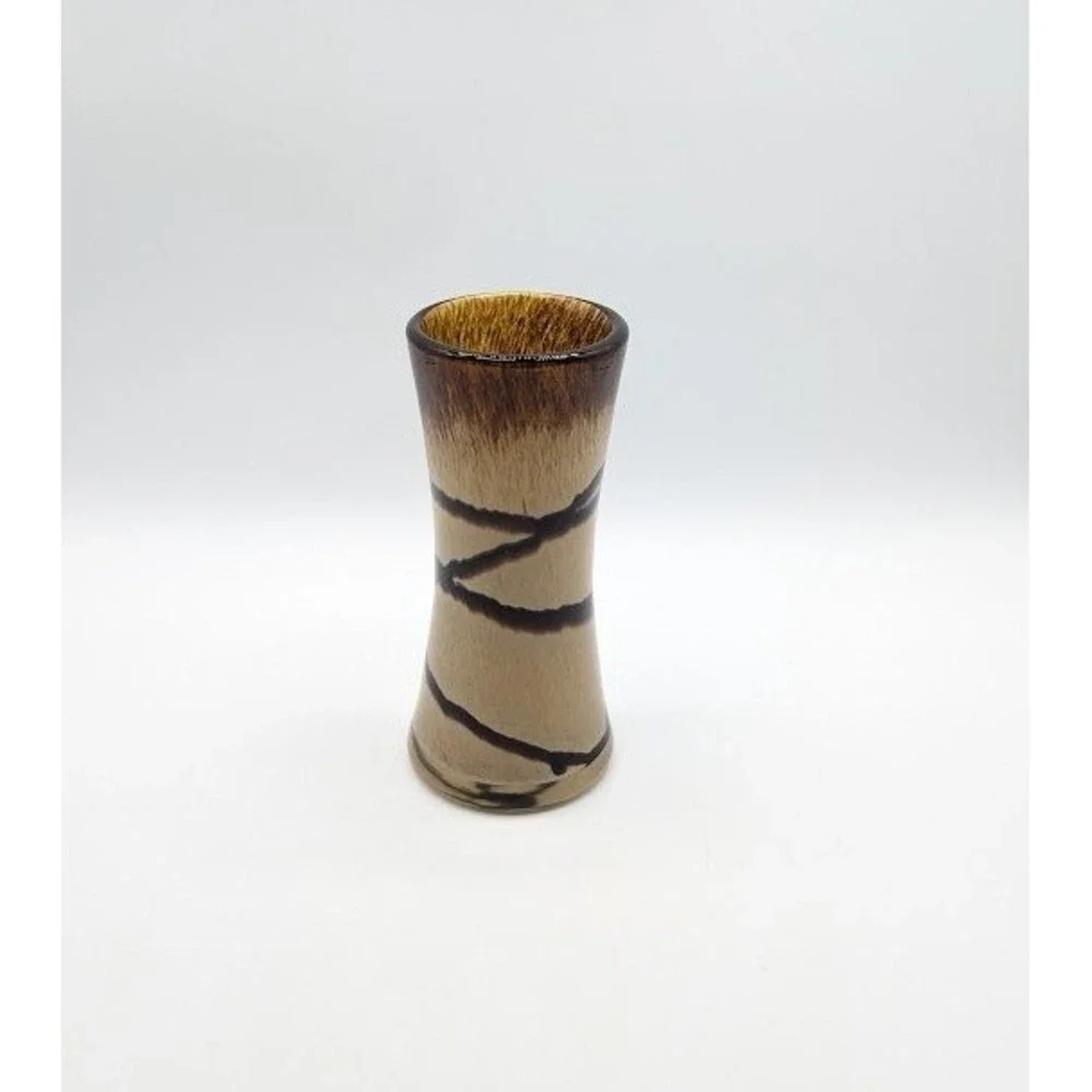 Artisan Hand Blown Cased Art Glass Vase 6.5